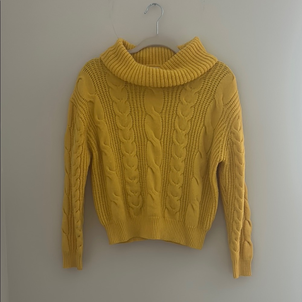 Cozy Yellow Cable Knit Sweater
